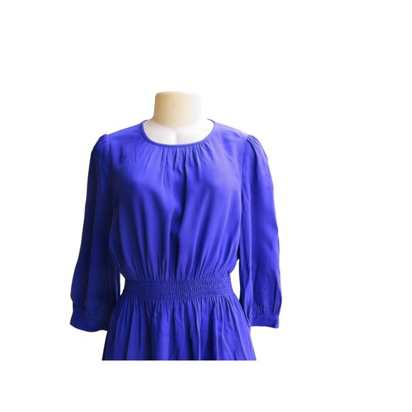 Kate Spade Purple Zari Crepe Dress W/ Elastic Waist Size 8 - Picture 2 of 6